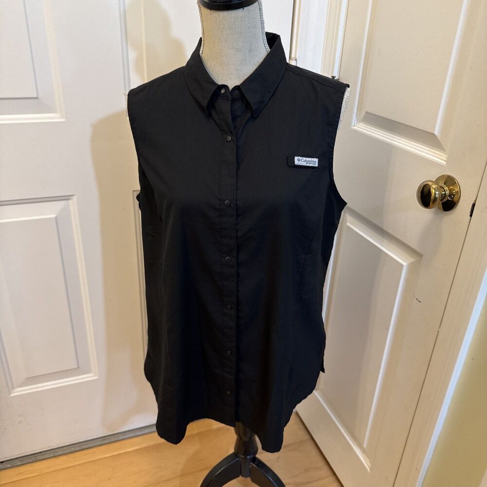 Columbia PFG Black Women’s Vest Size XL GorpCore Hike Camp Outdoors